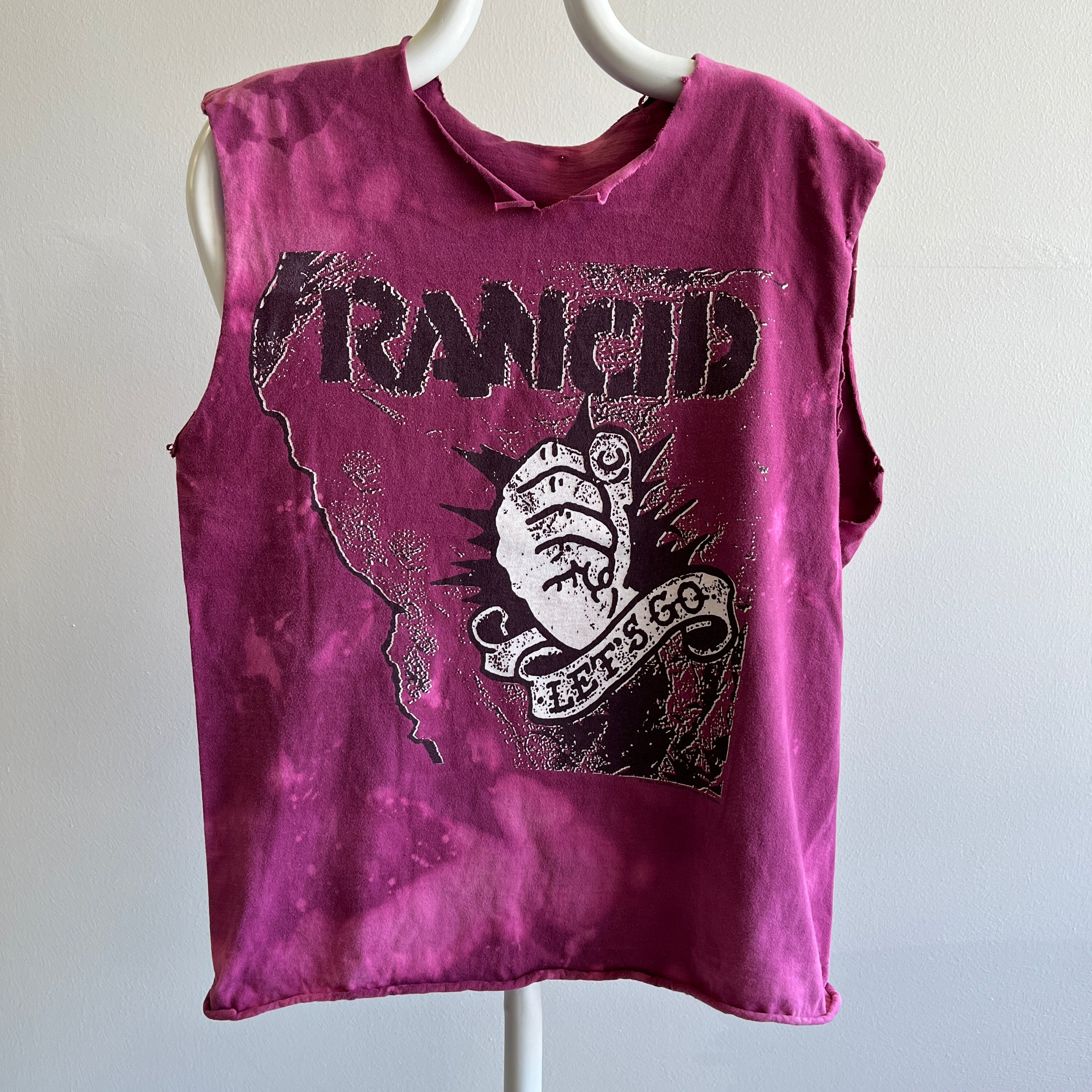 1994 Rancid Cut Up Let's Go Album Tank Top - OY!!!!