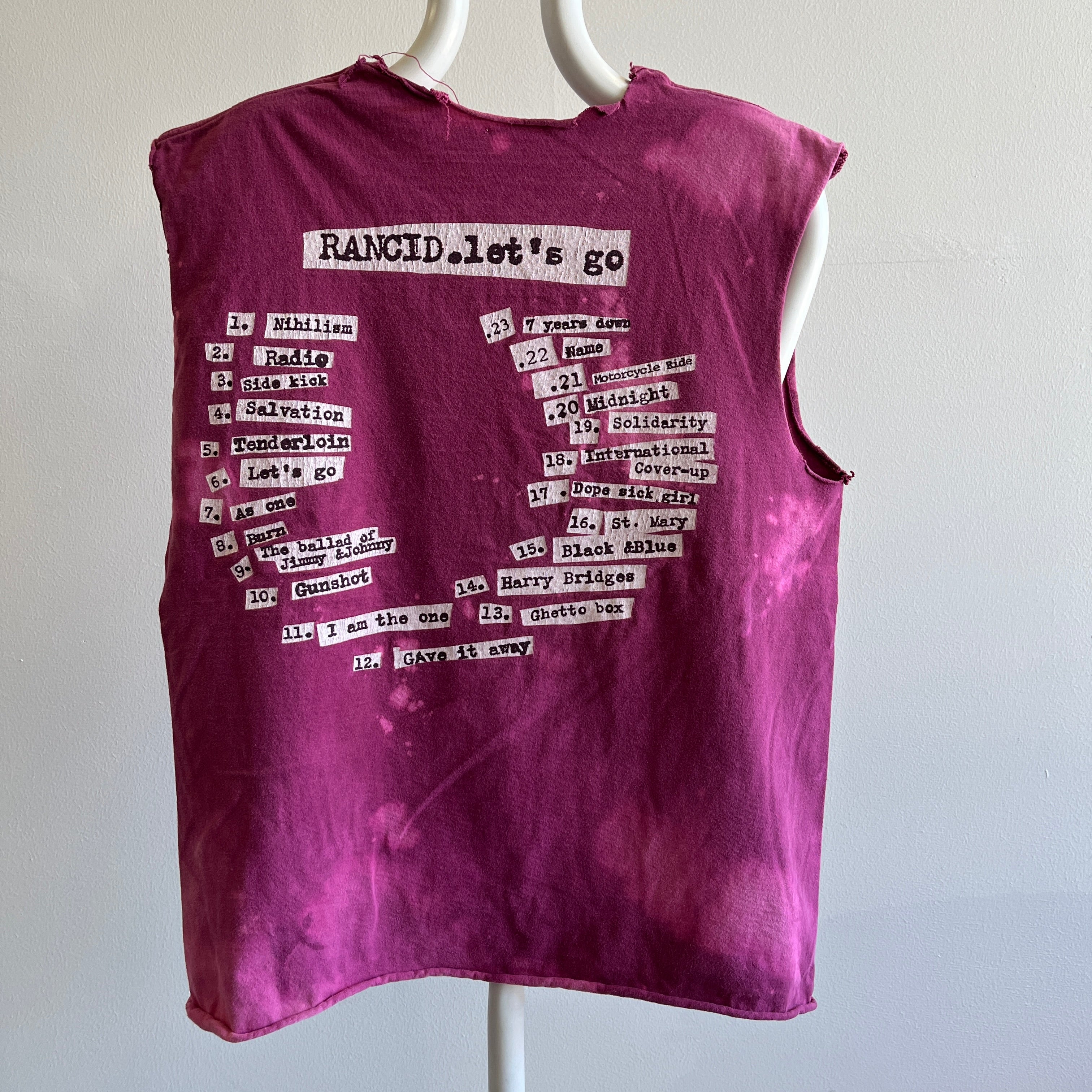 1994 Rancid Cut Up Let's Go Album Tank Top - OY!!!!