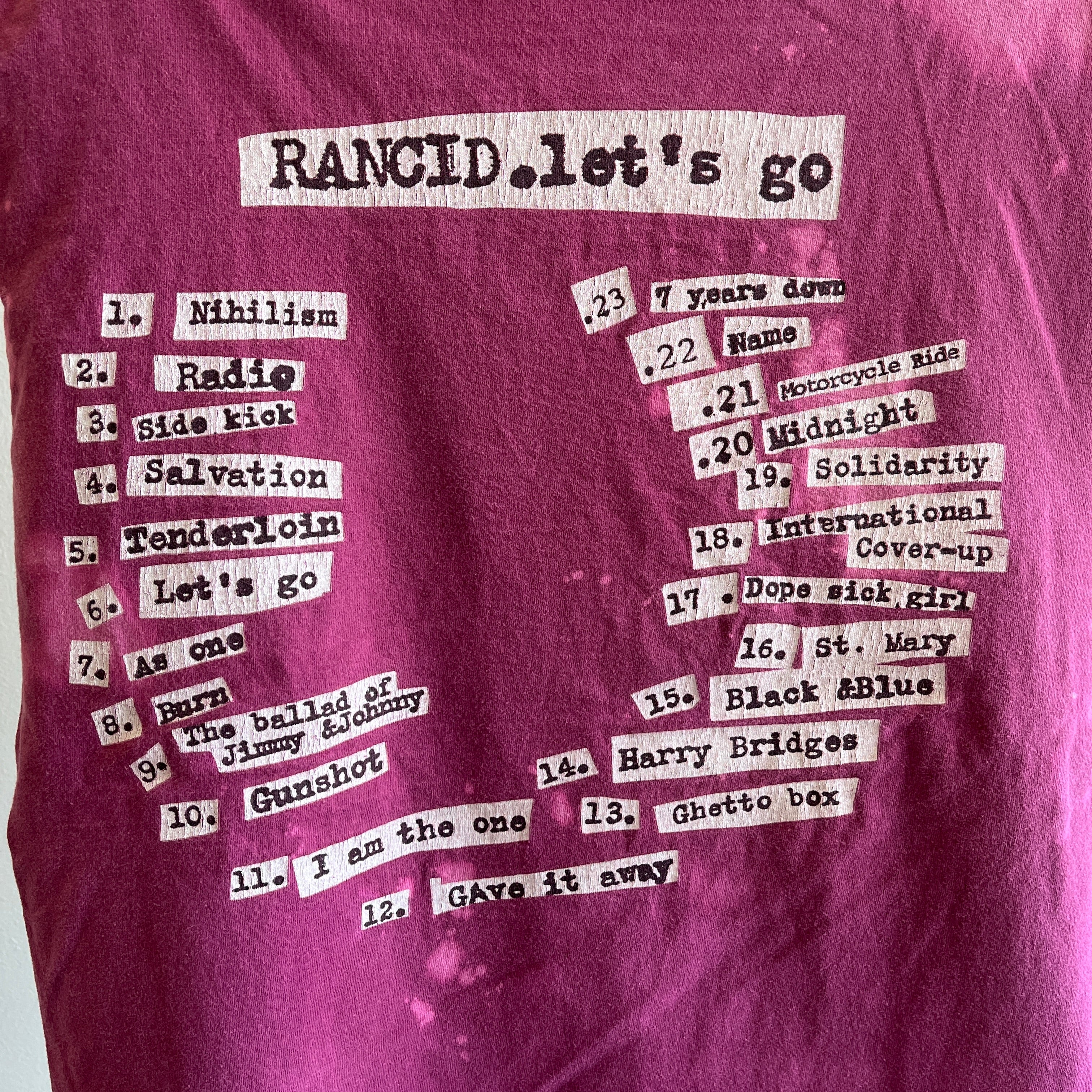 1994 Rancid Cut Up Let's Go Album Tank Top - OY!!!!