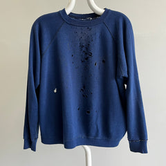 1970s BEYOND THRASHED AND MENDED Blank Navy Raglan - Huzzah!