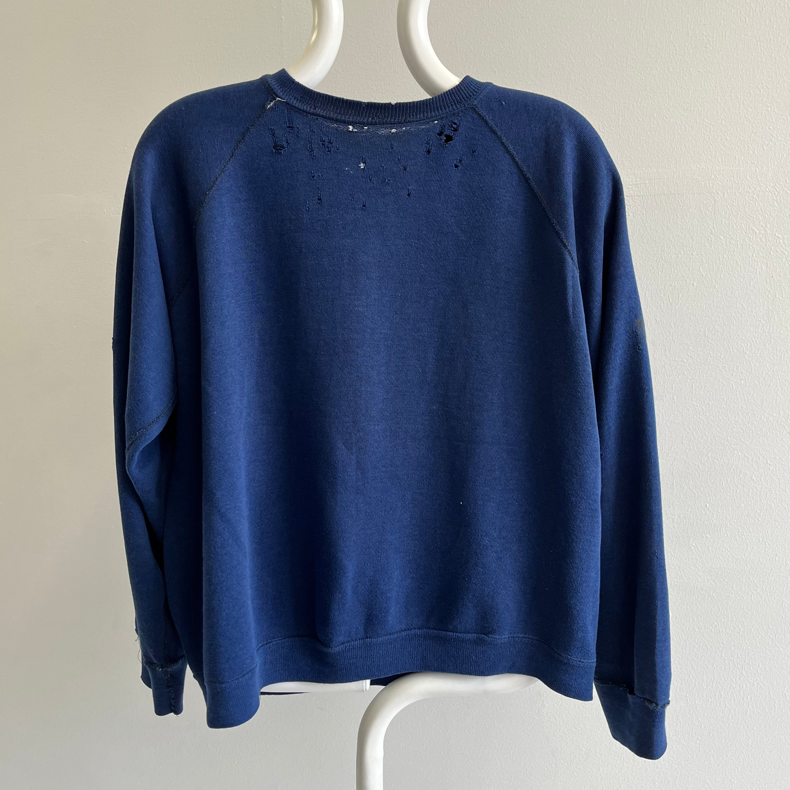 1970s BEYOND THRASHED AND MENDED Blank Navy Raglan - Huzzah!