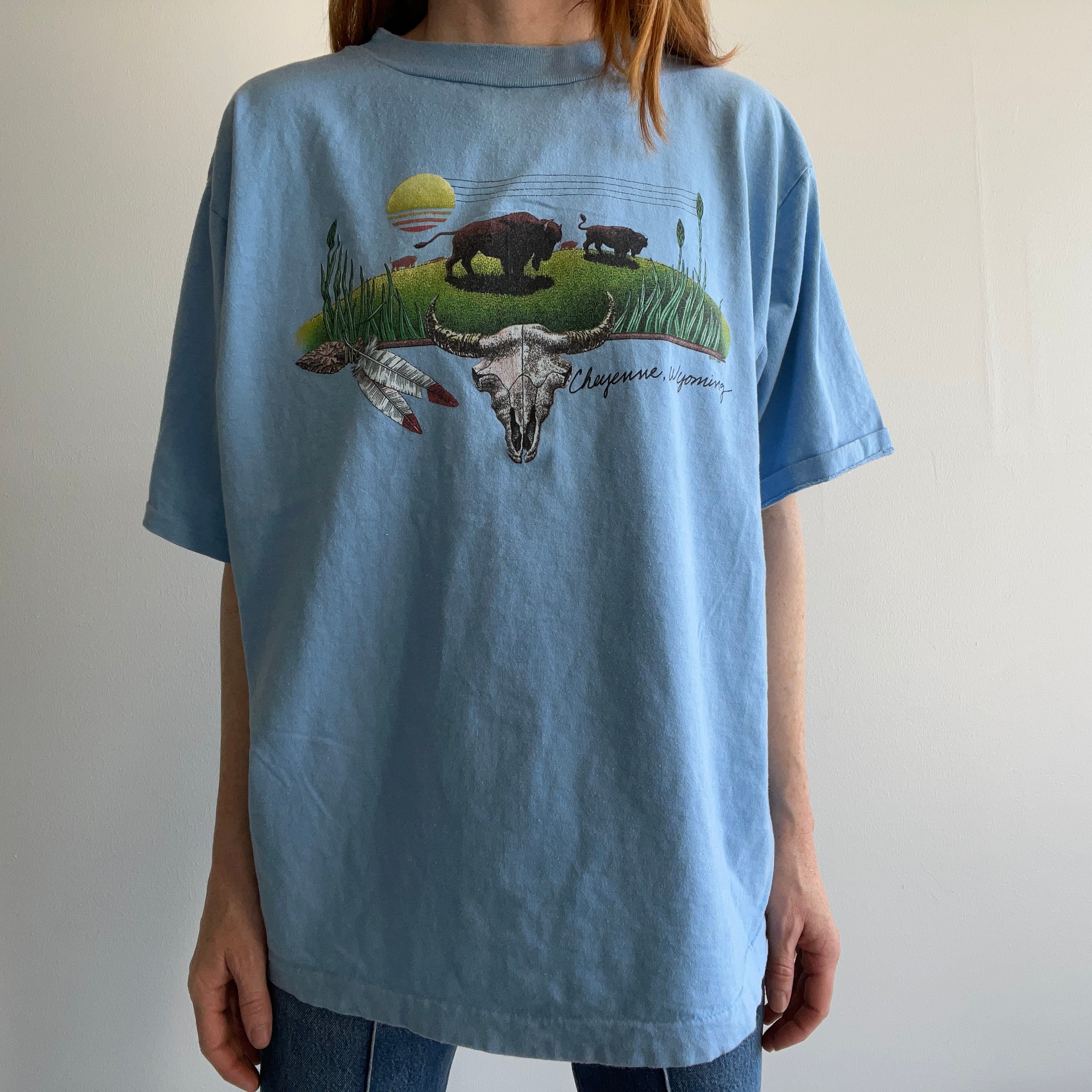 1989 Wyoming Tourist T-Shirt - Larger Size