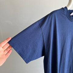 1990s Blank Navy USA Made T-Shirt