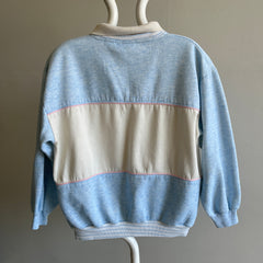 1980s Gitano !!!  Collared Color Block Sweatshirt - WOW