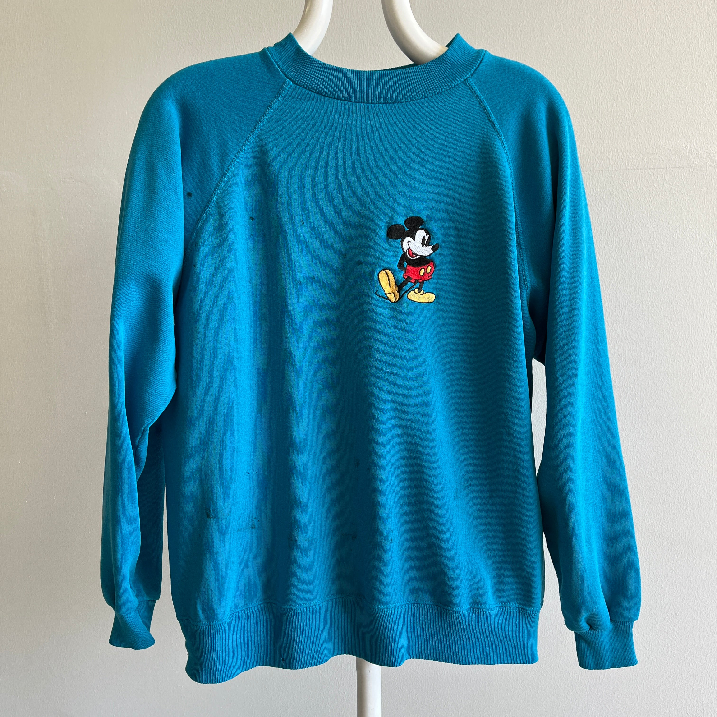 Sweat-shirt Mickey incroyablement taché des années 1980