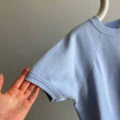 1980s Baby Blue Bassett Walker Short Sleeve Warm Up - Stains