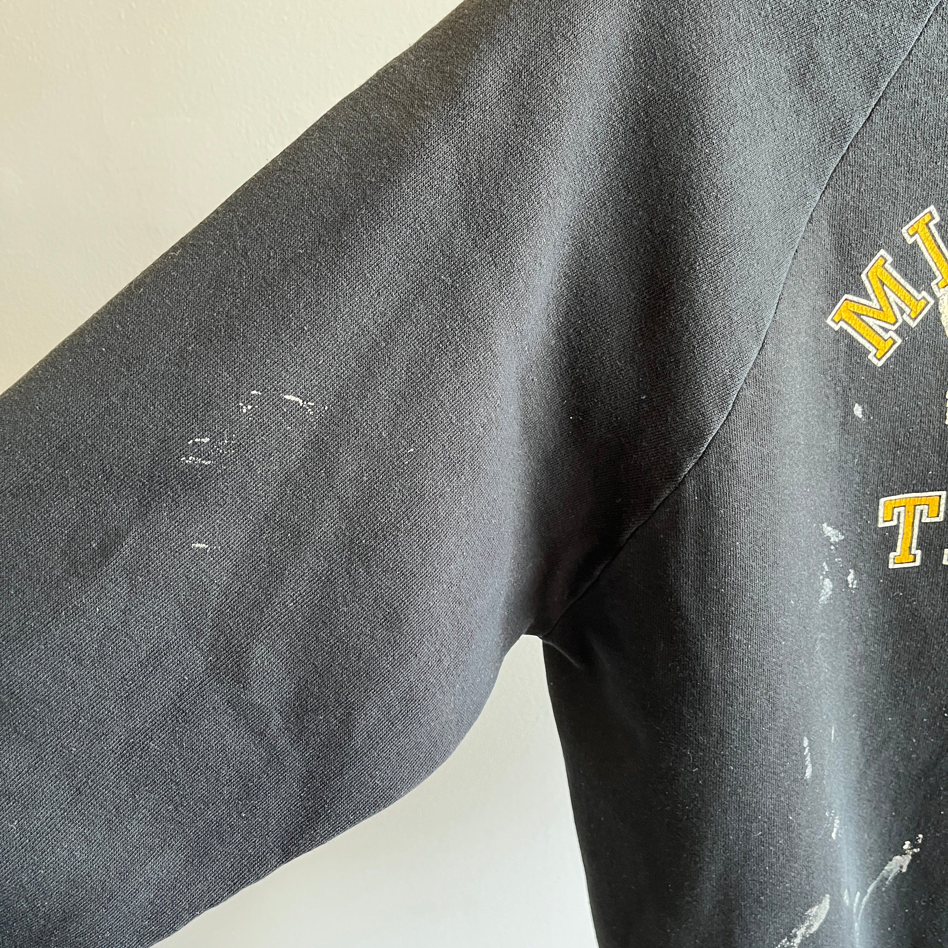RESERVED FOR MUZZ 1970/80s Missouri Tigers Paint Stained Sweatshirt by Sportswear - Personal Collection