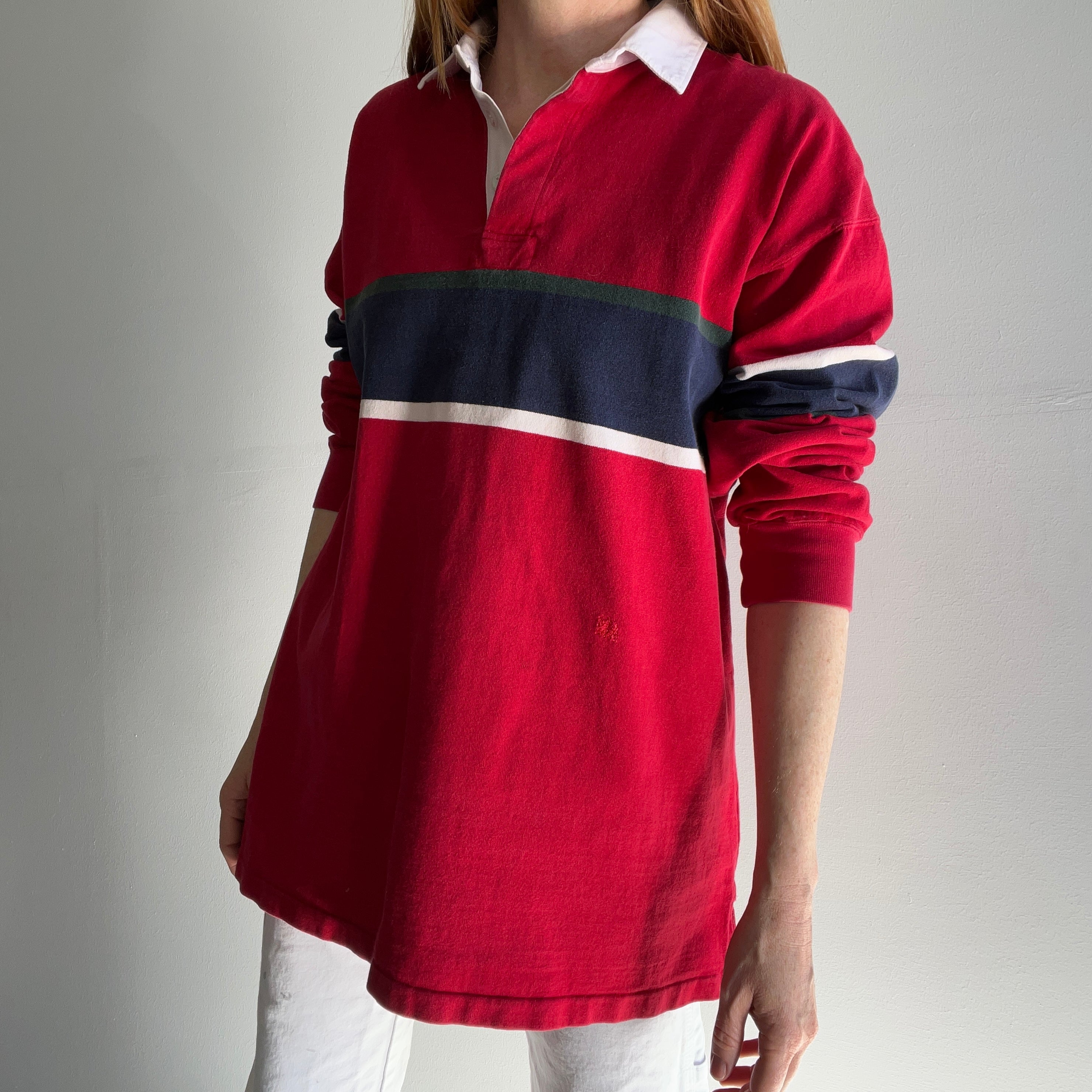 1990s Gap Heavyweight Cotton Rugby Shirt – Red Vintage Co