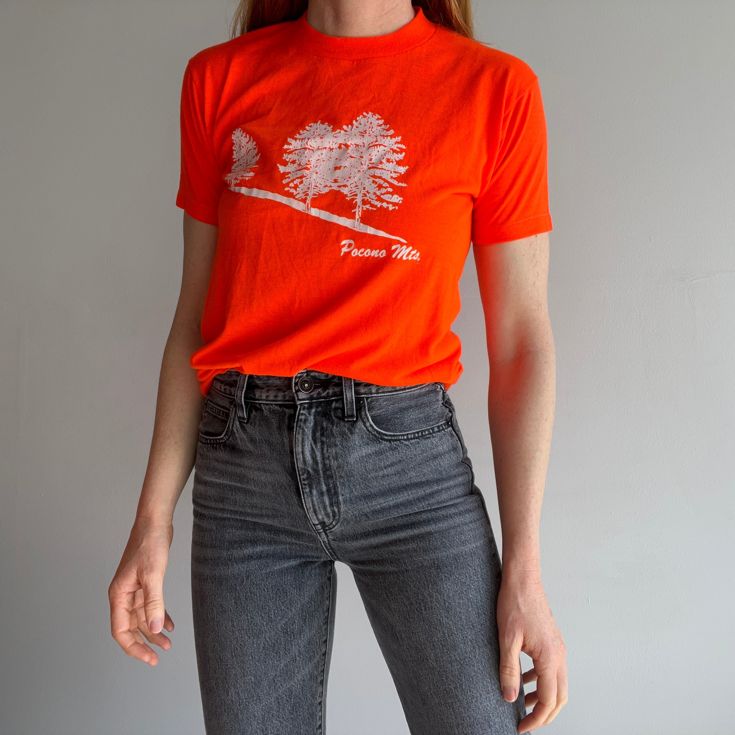 1970/80s Pocono Mountains Neon Orange T-Shirt