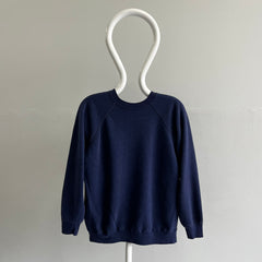 1970s !!!!! Luxurious Blank Navy Raglan !!!!!