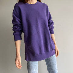 1980/90s Heavyweight Reverse Weave 95% Coton Violet Sweat-shirt par Lee