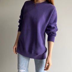 1980/90s Heavyweight Reverse Weave 95% Coton Violet Sweat-shirt par Lee