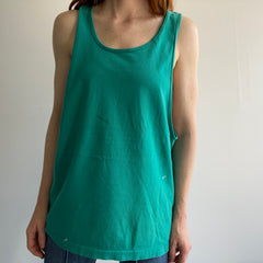 1990s Blank Teal Cotton Tank Top