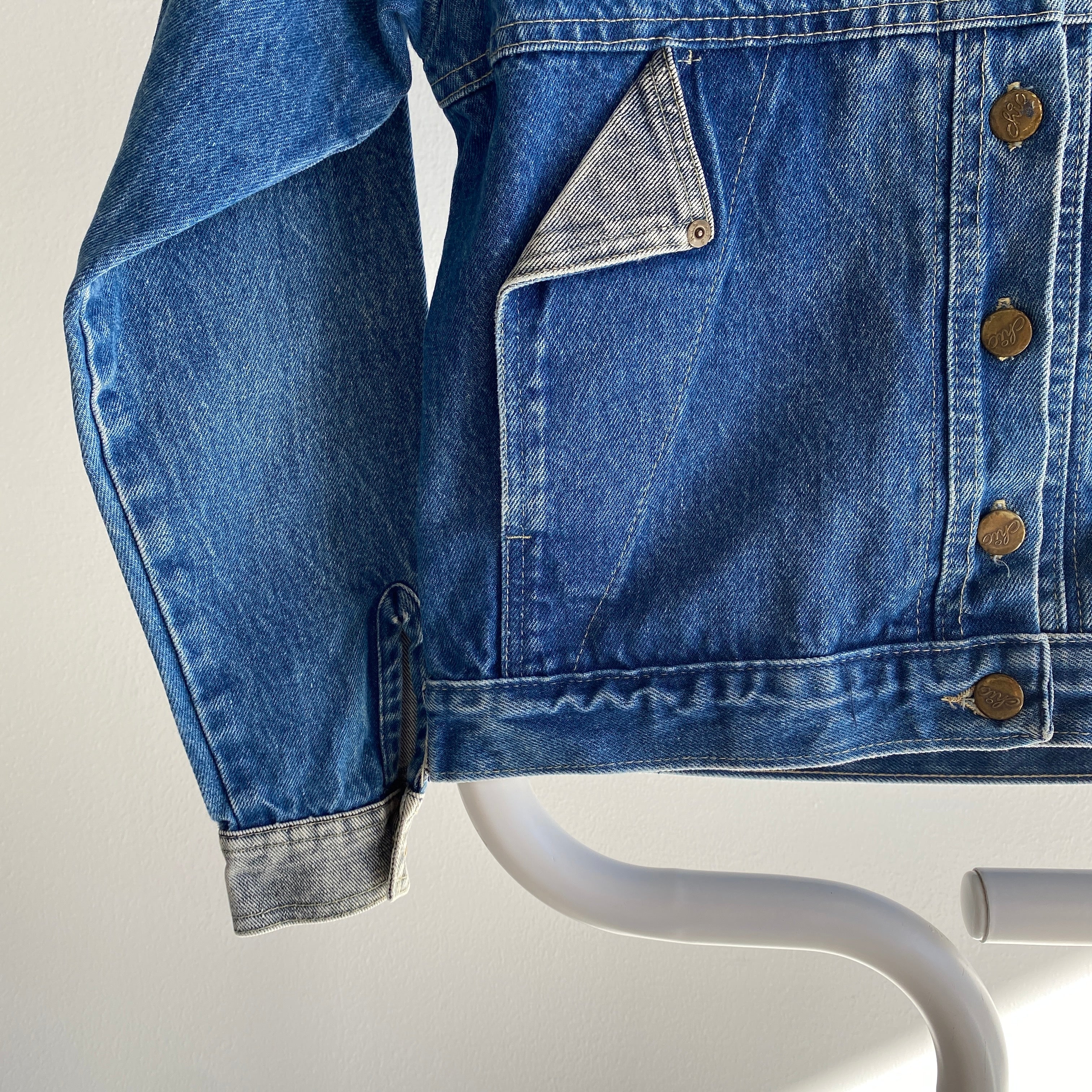 1980s Two Tone Denim Jean Jacket - XS