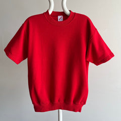 1980/90s Blank Red Warm Up T-Shirt Sweatshirt by Jerzees