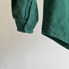 Flanelle de coton vert chasseur de poids moyen de la baie d'Hudson originale des années 1950/60 - à collectionner !