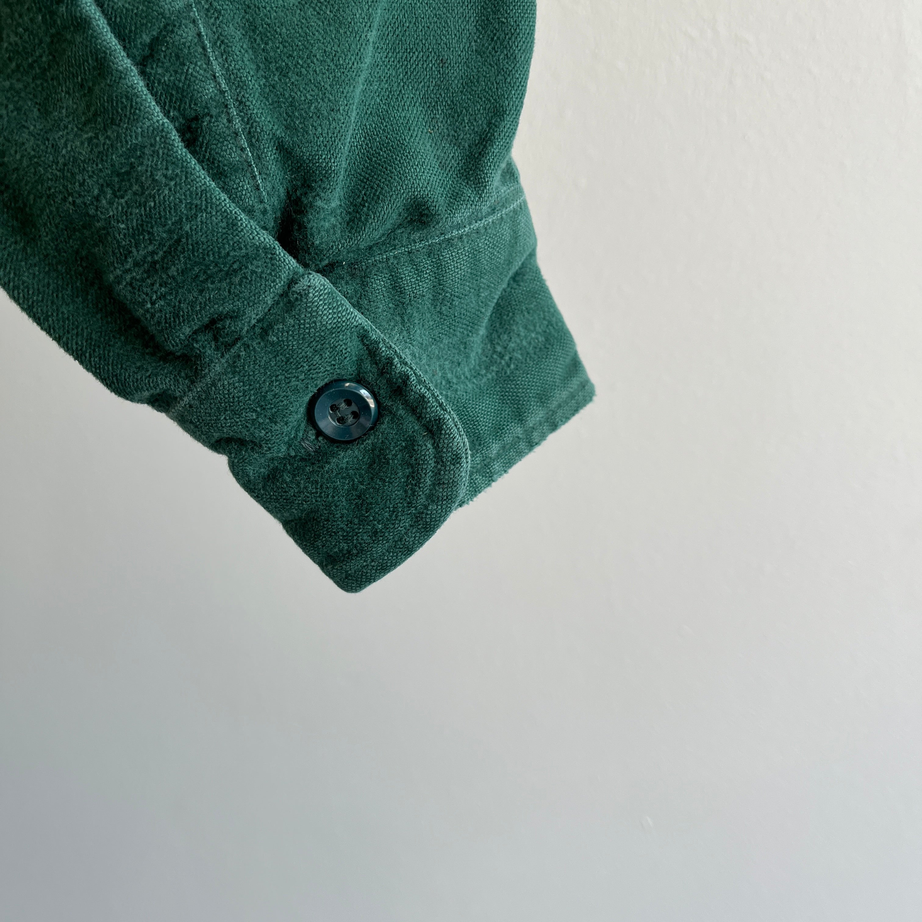1950/60s Original Hudson Bay Medium Weight Hunter Green Cotton Flannel - Collectible!
