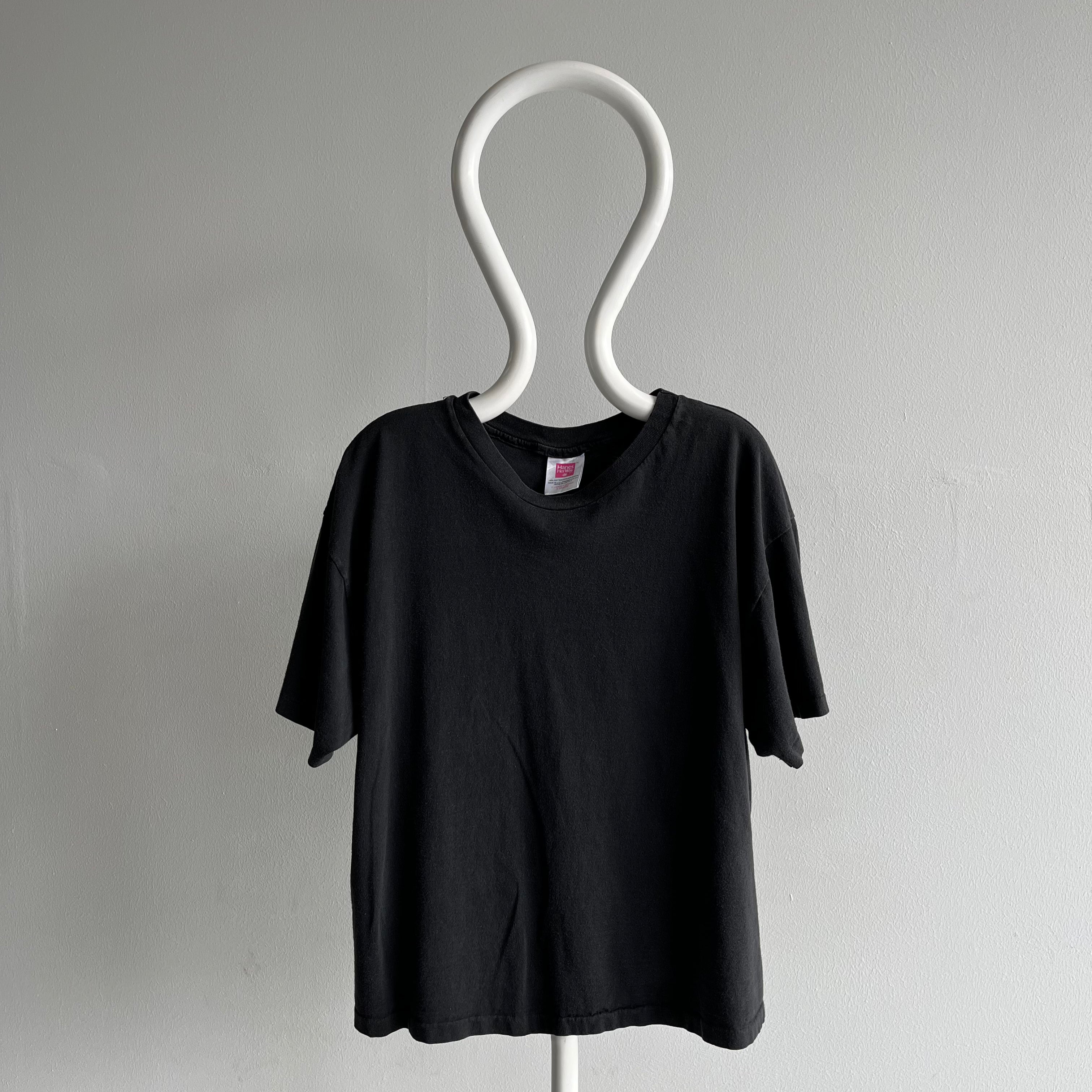 1990s Hanes Her Way Blank Black T-Shirt - Swoon