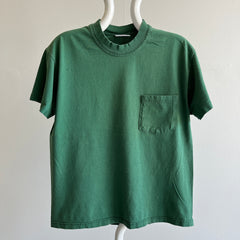 1990s Faded Hunter Green Pocket T-Shirt by Hanes