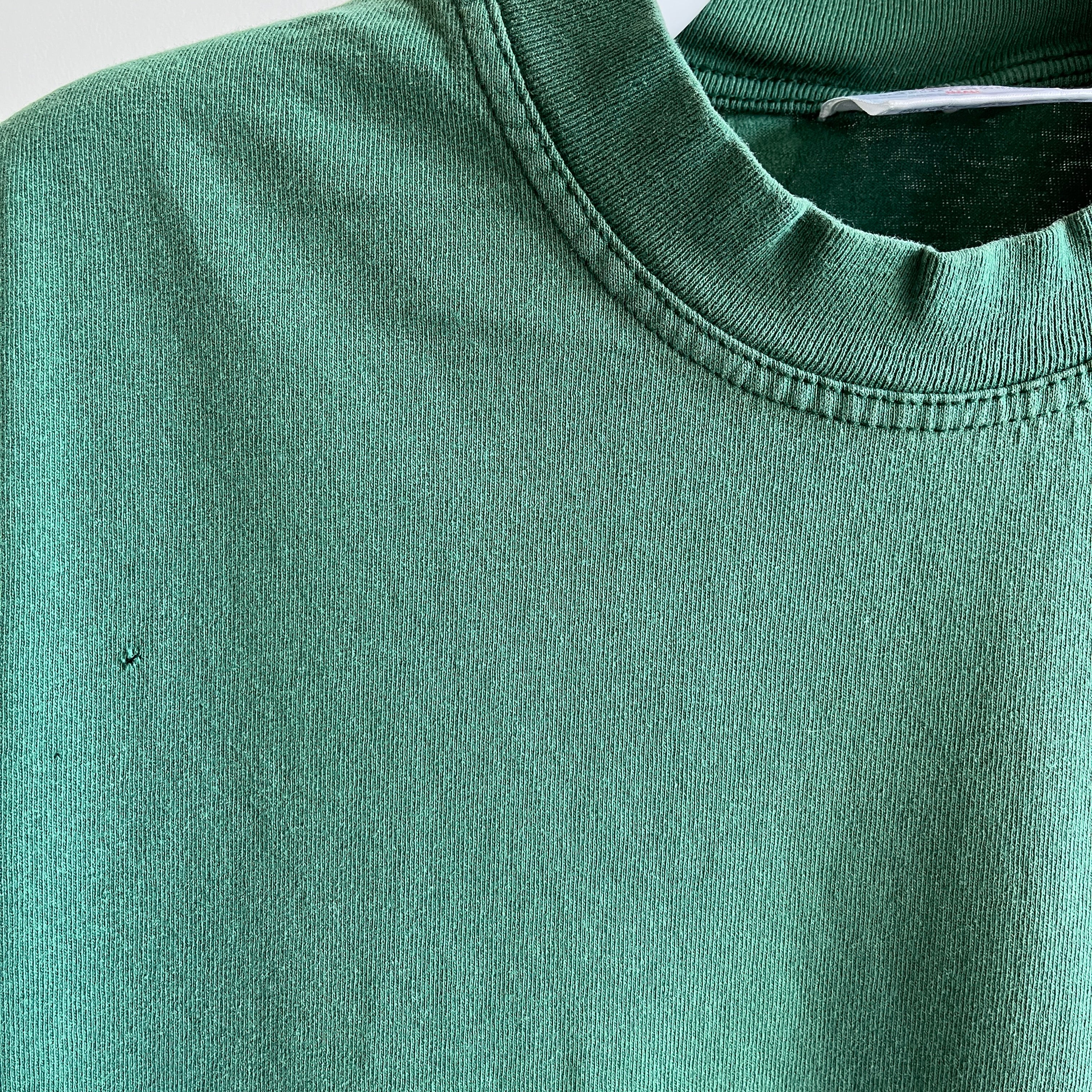 1990s Faded Hunter Green Pocket T-Shirt by Hanes