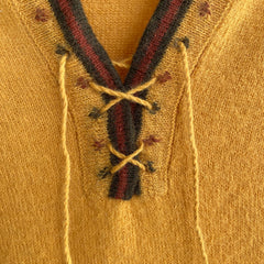 1980s? Cashmere? Mustard Knit Hoodie - WOW