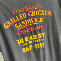 1980s Grilled Chicken Sammie T-Shirt printed on a Harley Blank