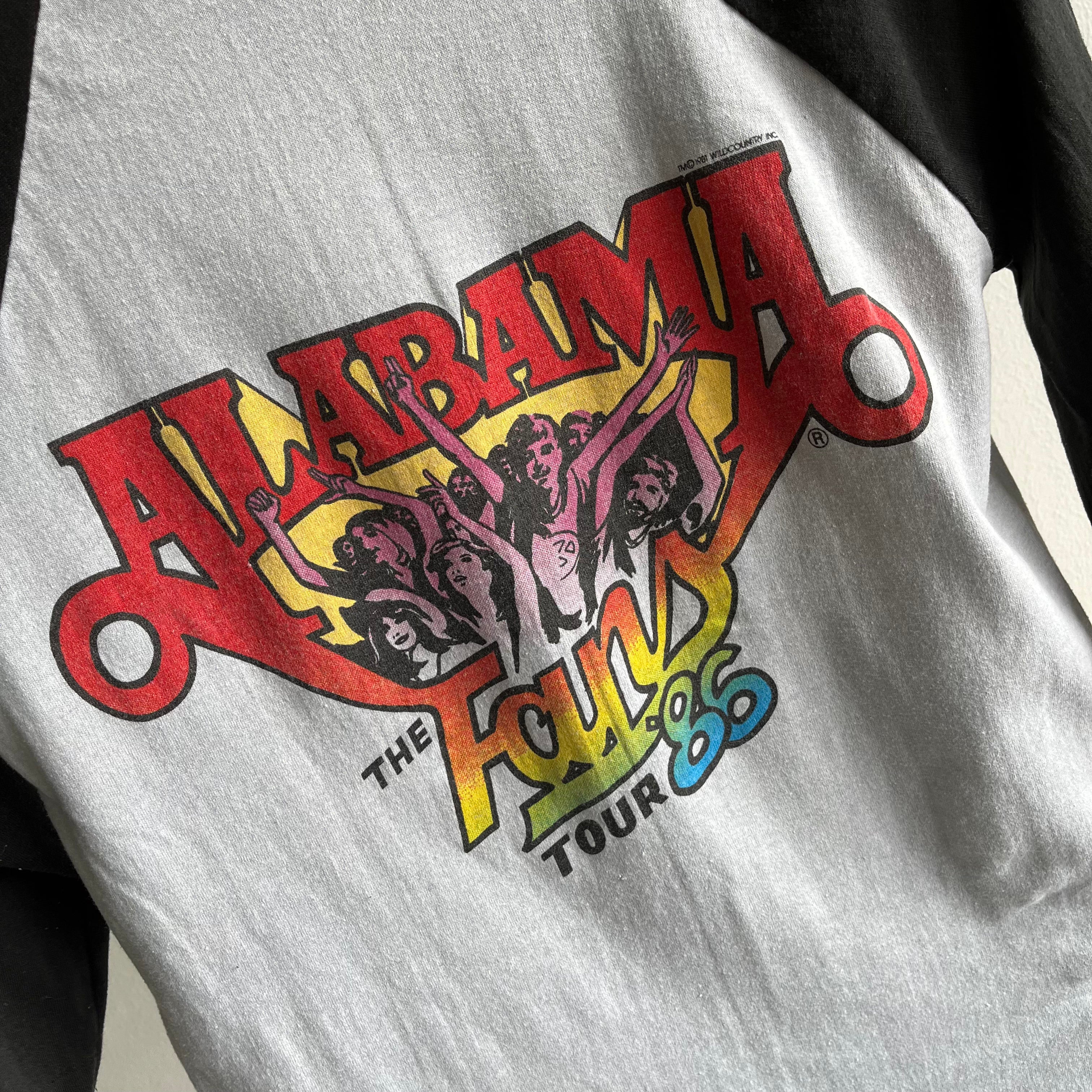 1986 Alabama - The Band - Barely Worn Baseball T-Shirt