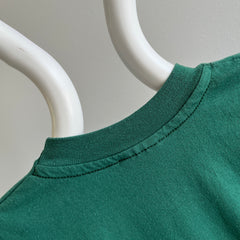 1980s Dark Green Smaller Sized Blank Crewneck T-Shirt