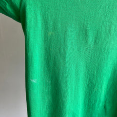 1980s Kelly Green Selvedge Pocket T-shirt en coton vierge