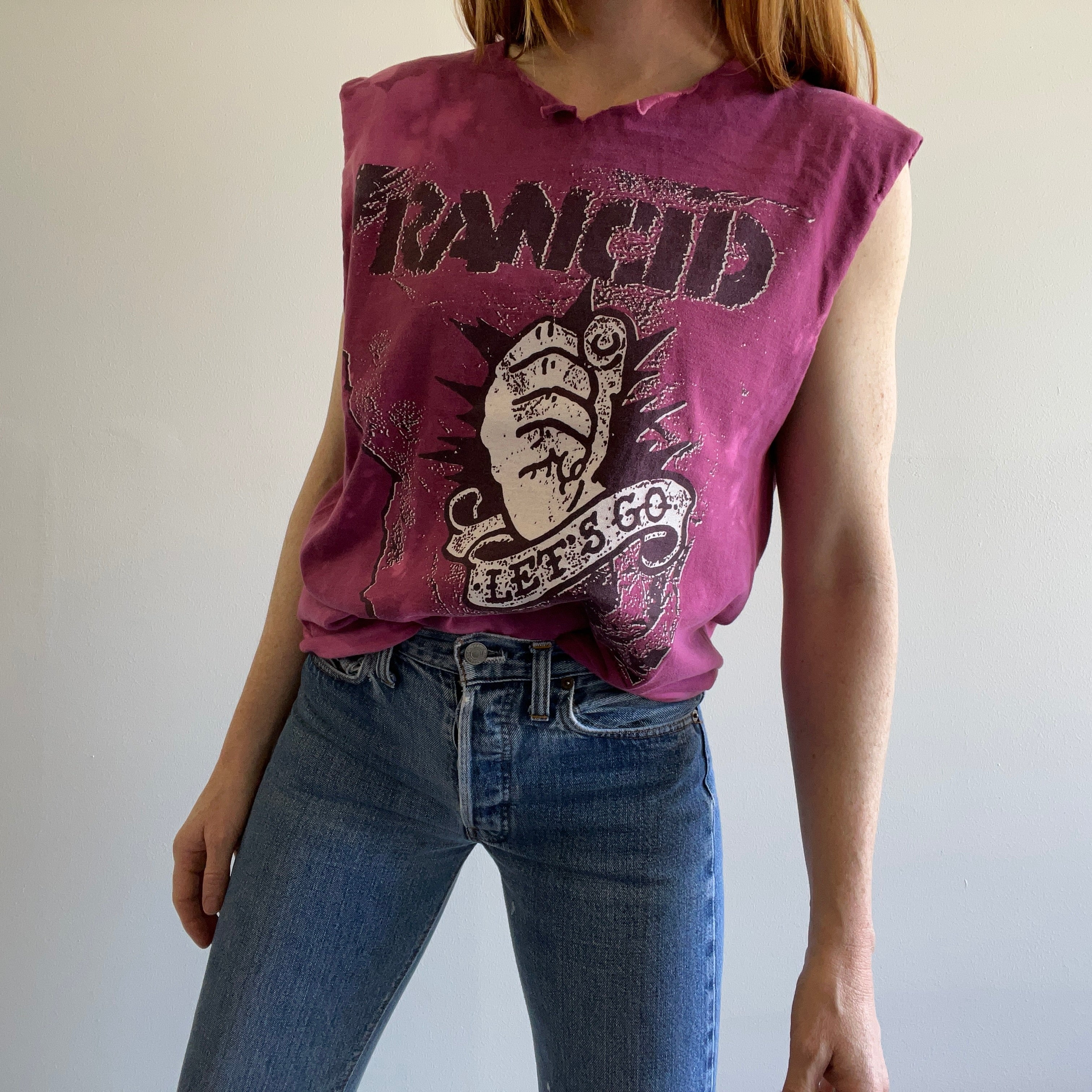 1994 Rancid Cut Up Let's Go Album Tank Top - OY!!!!