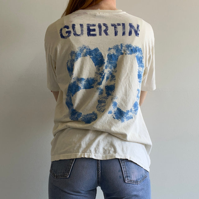 1990/00s DIY Football T-Shirt "Guertin 80" on the Backside