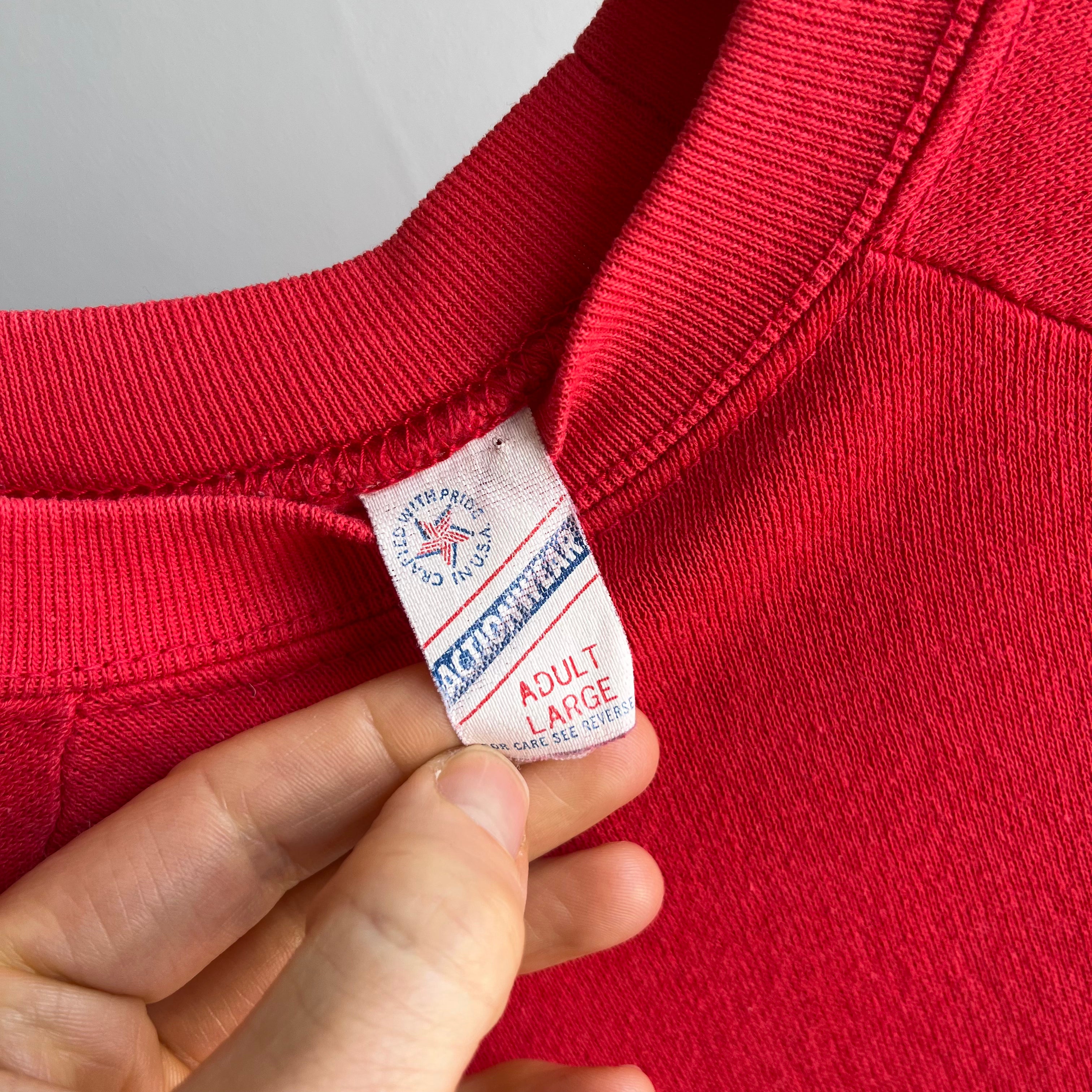 1980s Nicely Faded Blank Red Raglan