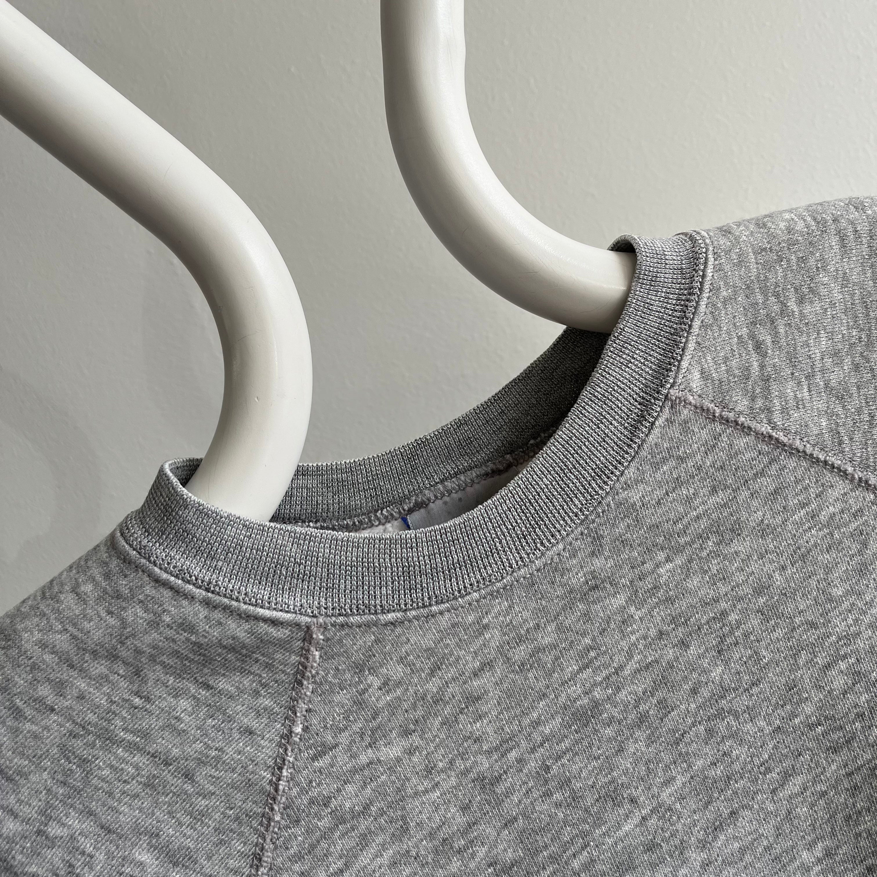 1980s Blank Gray Sweatshirt by Ultra Fleece