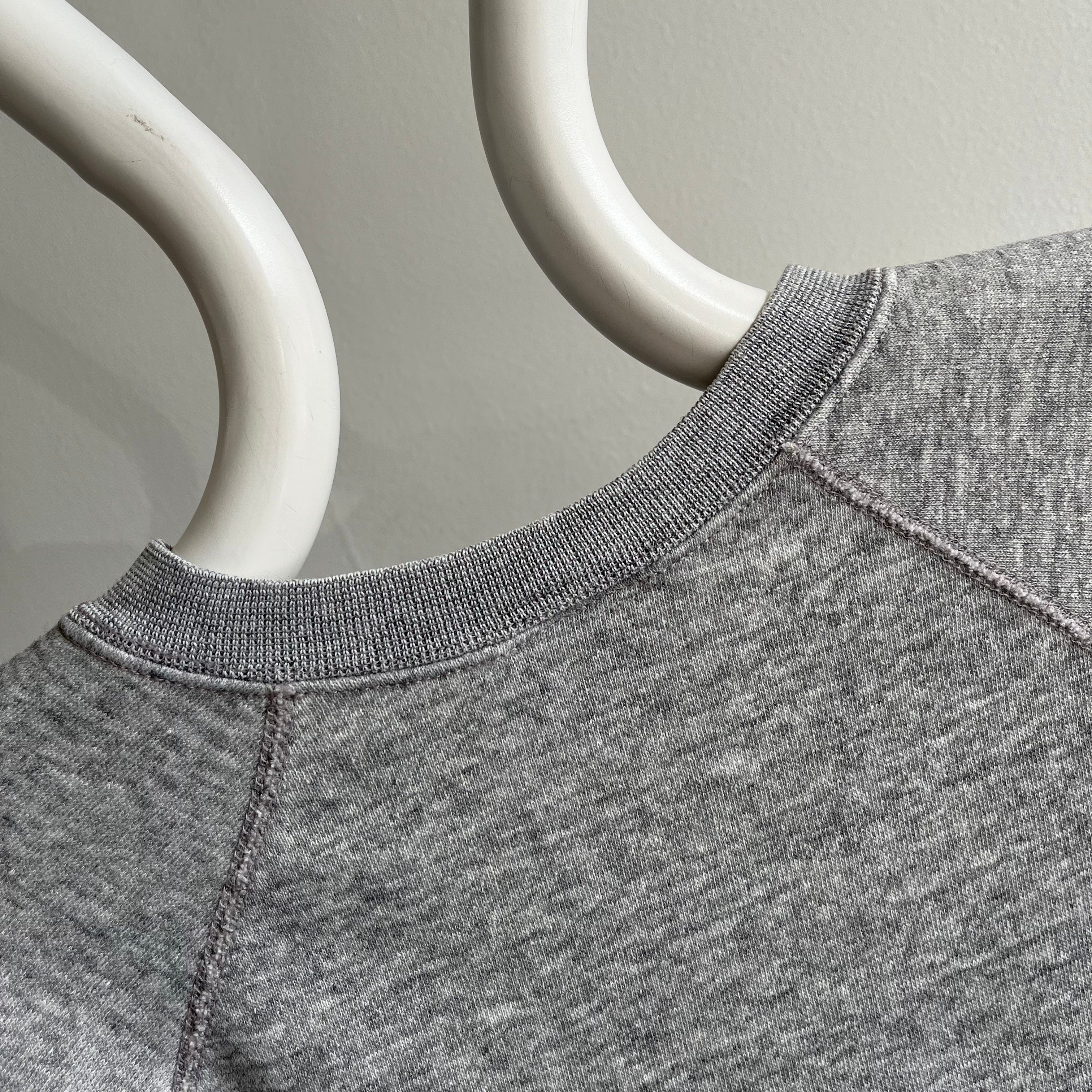 1980s Blank Gray Sweatshirt by Ultra Fleece