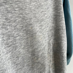 1980s Gray and Jade Color Block Sweatshirt