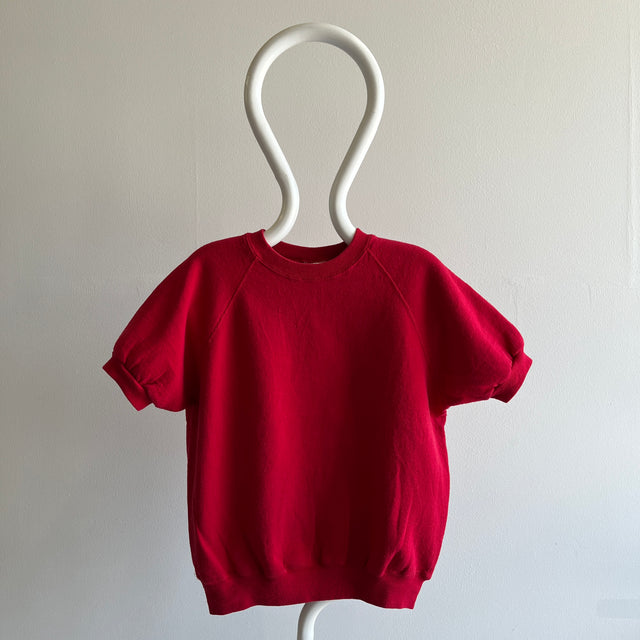 1990s Lee Brand Blank Red Sweat à manches courtes AKA Warm Up