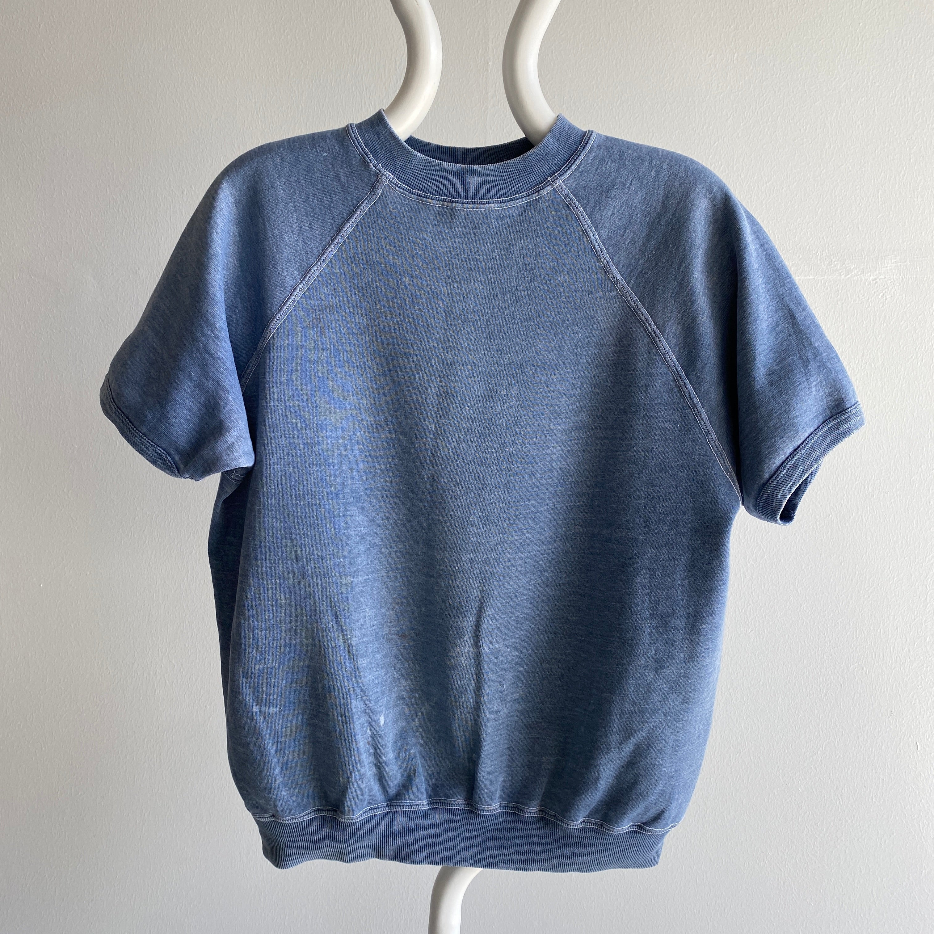 1970s Ultra Faded Blue/Gray Bleach and Other Stained Warm Up - RAD!