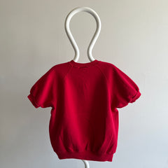 1990s Lee Brand Blank Red Sweat à manches courtes AKA Warm Up