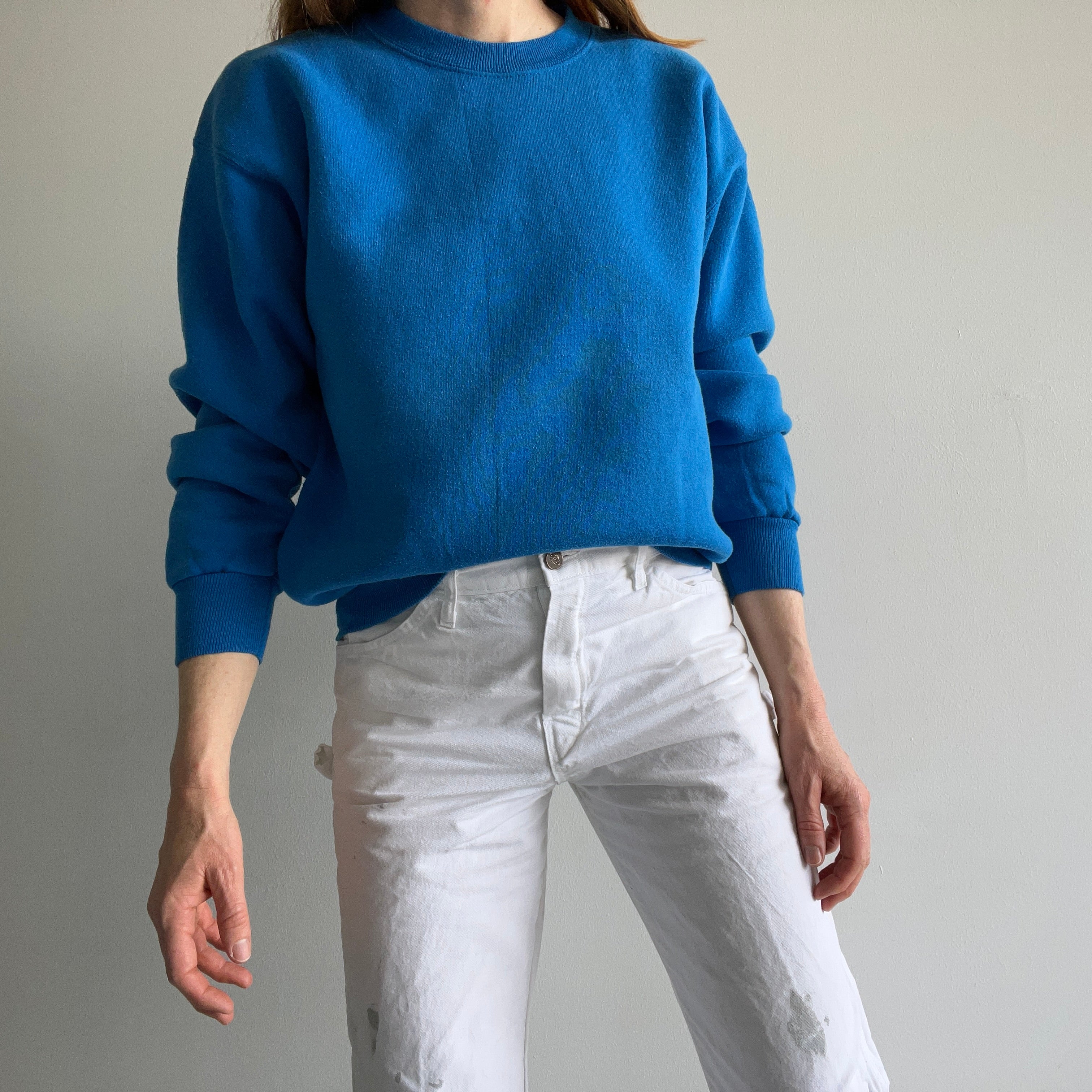 1980/90s Lee Brand Blank Turquoise Sweatshirt