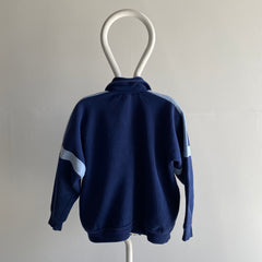 1960/70s RARE!!!!!!  Heavyweight Collared Zip Up Color Block Sweatshirt/Cardigan with Pockets!!