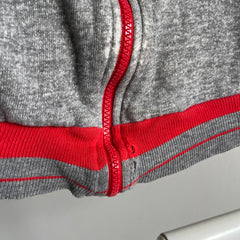 1980s Two Tone Gray and Red Vest - Lightly Thrashed