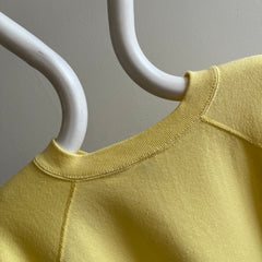 Raglan jaune pâle doux et confortable des années 1980 par Pannill - Grande forme !