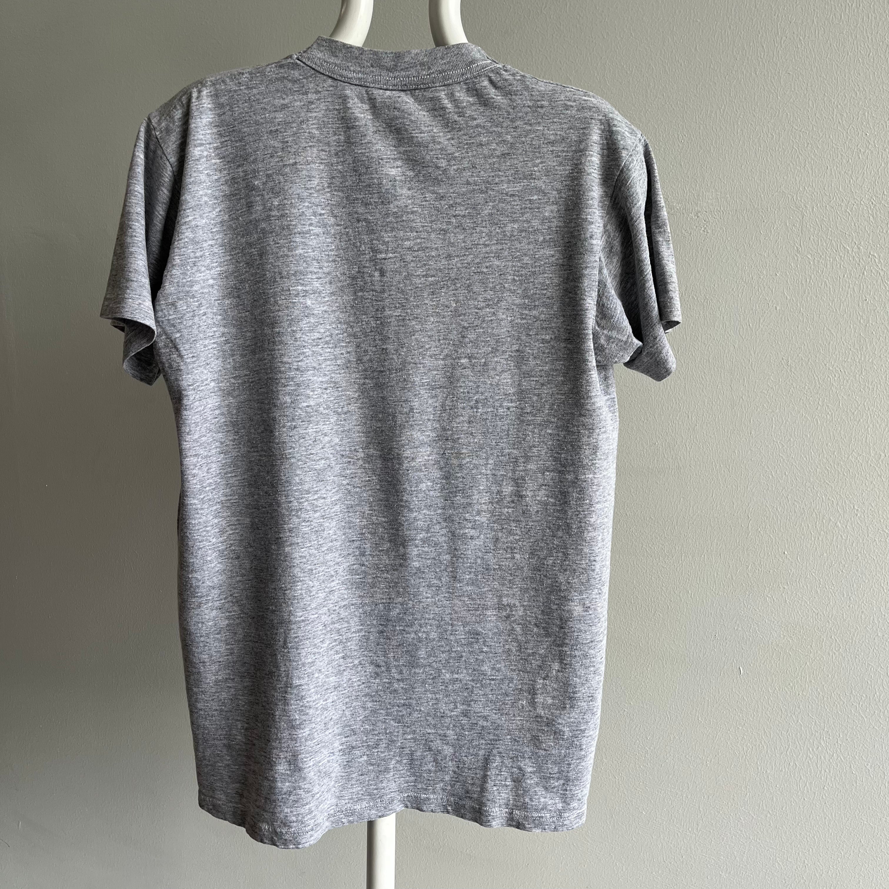 1990s Soft Blank Gray T-Shirt made in Canada