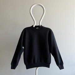 1980s Blank Black Higher Crew Medium Weight by BVD