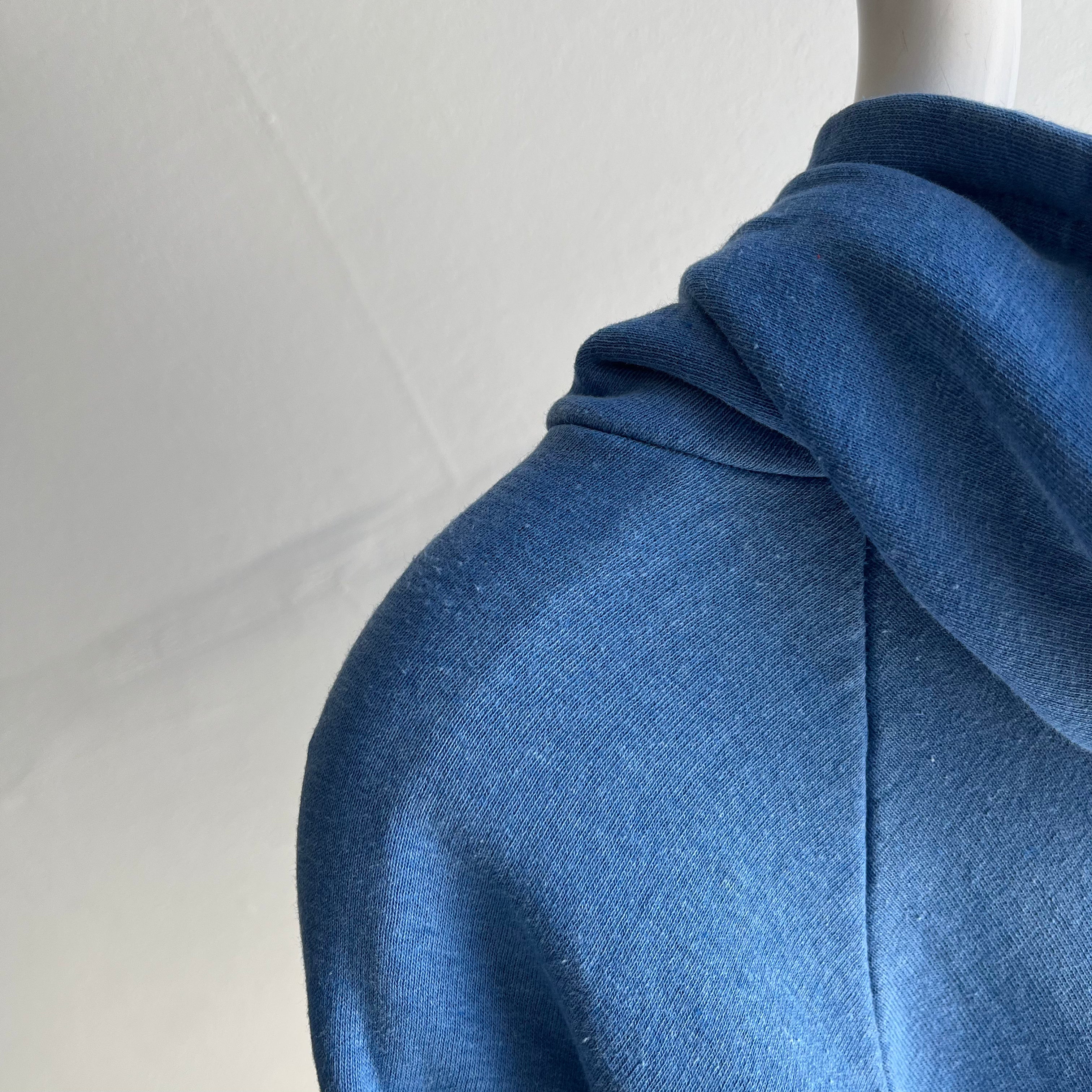 Sweat à capuche zippé isolé bleu bébé McGregor des années 1980