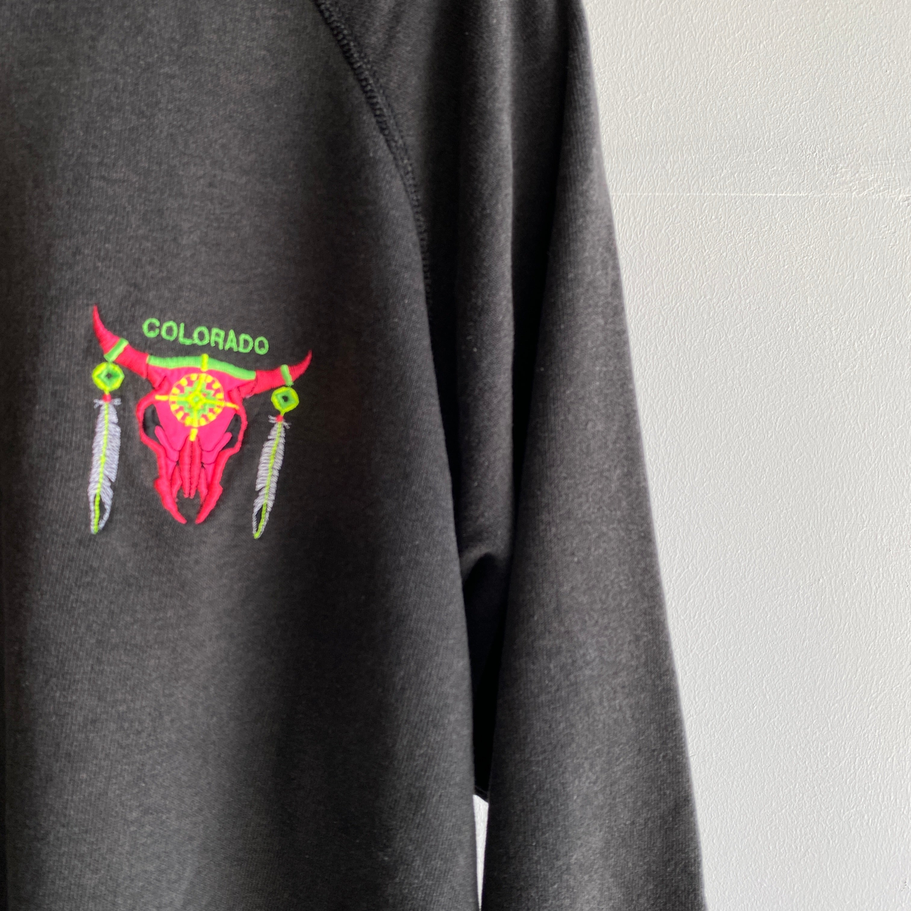 1980s Built-In Collared Colorado Sweatshirt - Fancy!