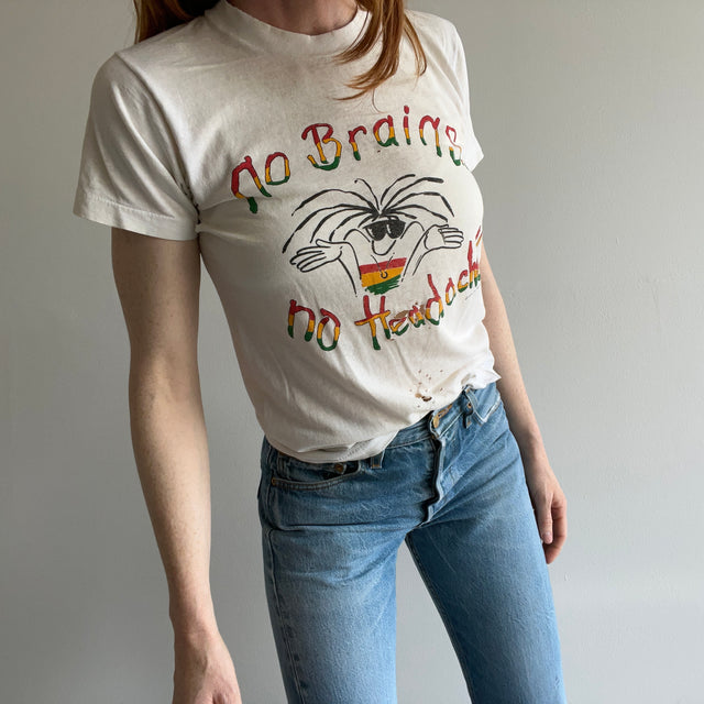 T-shirt No Brain, No Headaches Thrashed des années 1980