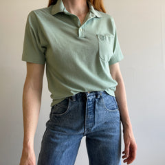 GG - 1970s Soft and Thin Pale Jade Pocket Polo T-Shirt