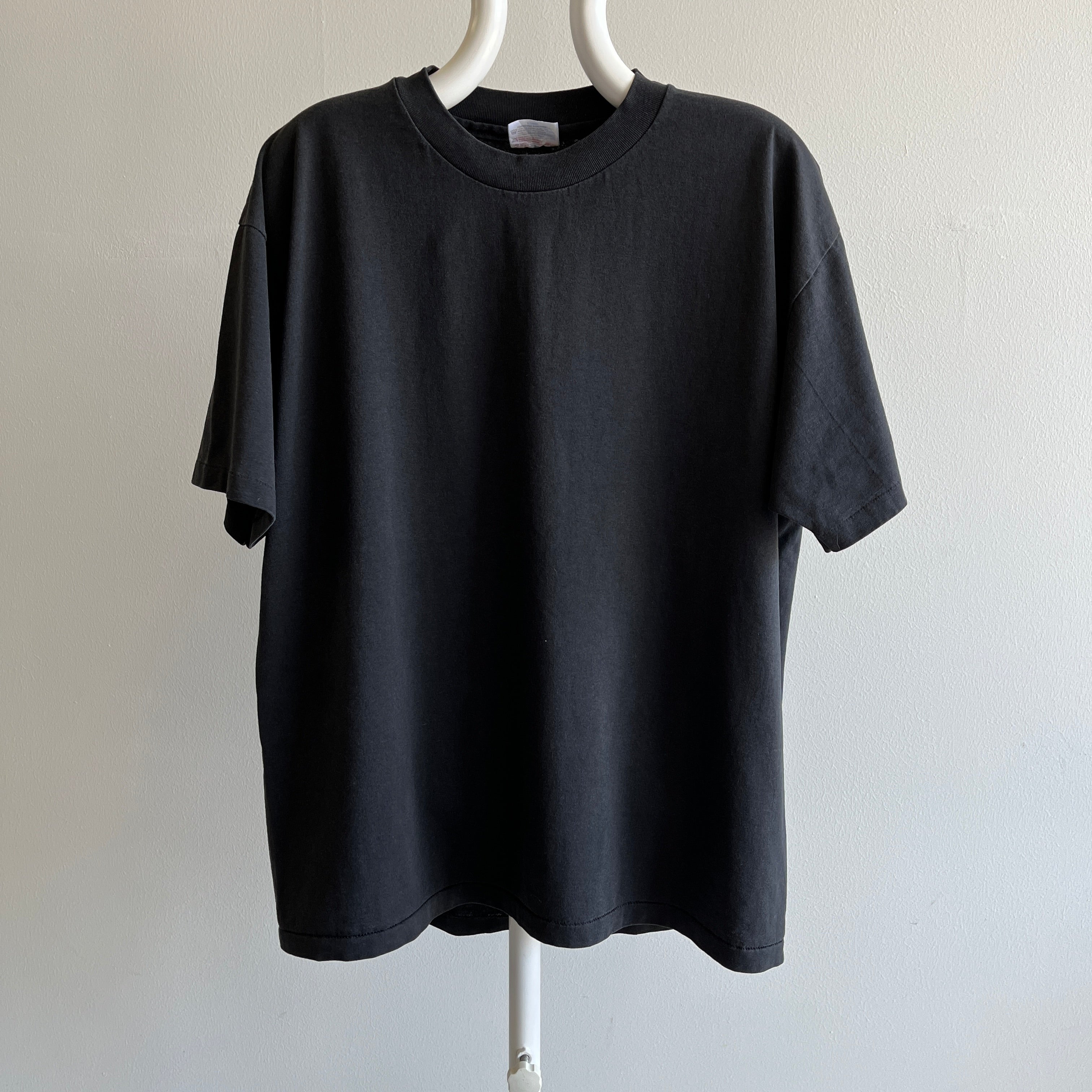 1990s Faded Blank Black Heavyweight 50/50 Oversized T-Shirt