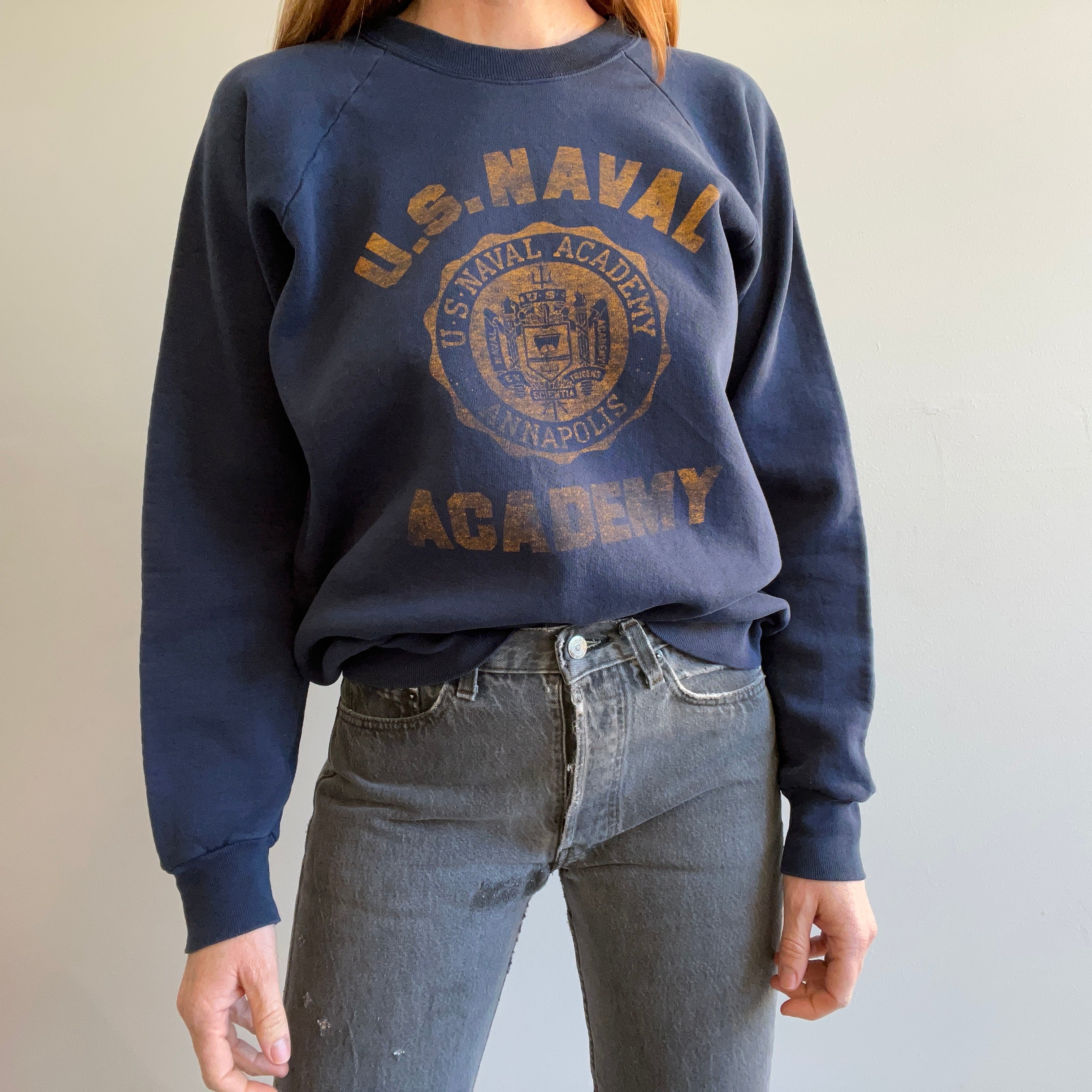 1980s US Naval Academy Heavyweight Sweatshirt by FOTL – Red Vintage Co